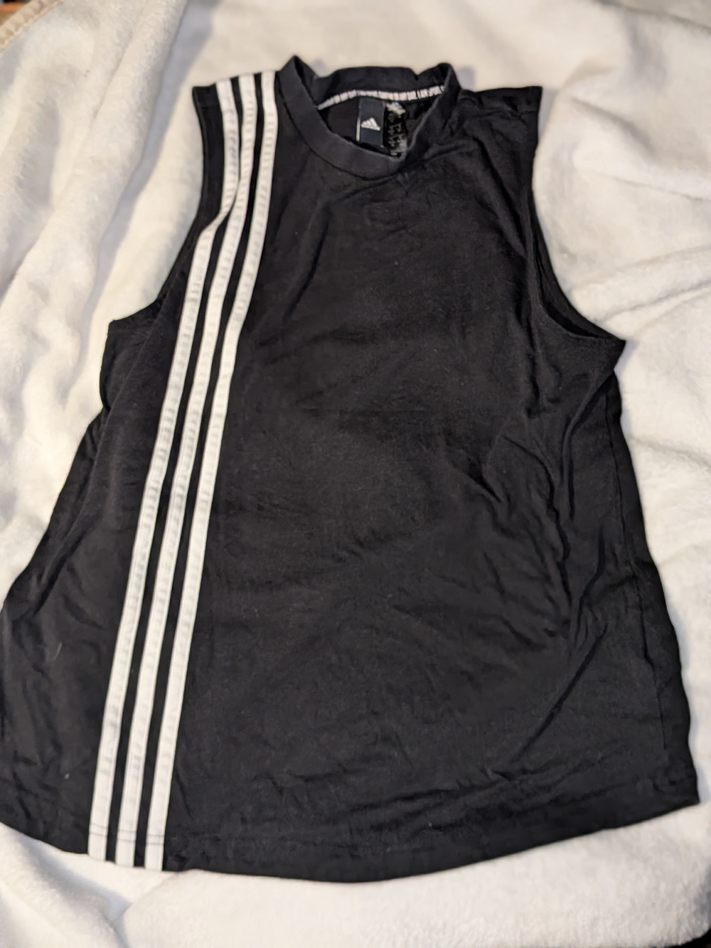 adidas Black Sports Tee with White Logo Accent